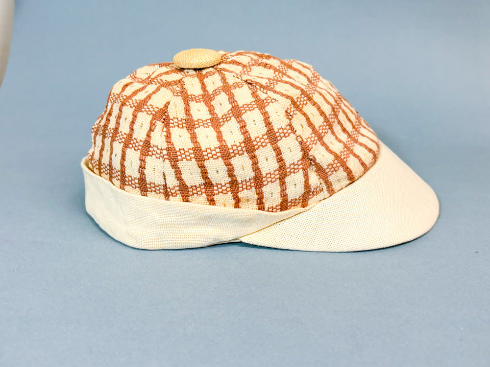 50s Mrs. Maisel Cream & Brown Sporty Baseball Cap