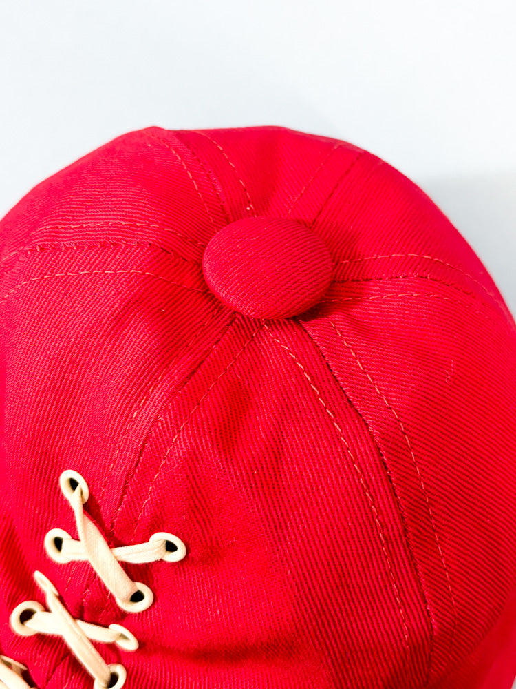 50s Mrs. Maisel Red Shoelace Sporty Baseball Cap