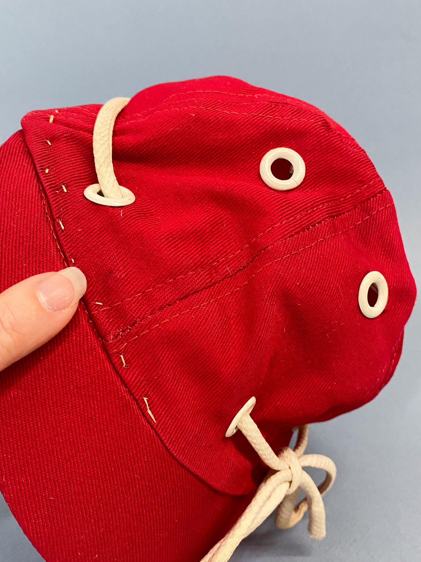 50's "Marvelous Mrs. Maisel" Red Grommet Nautical Shoelace Sporty Baseball Cap