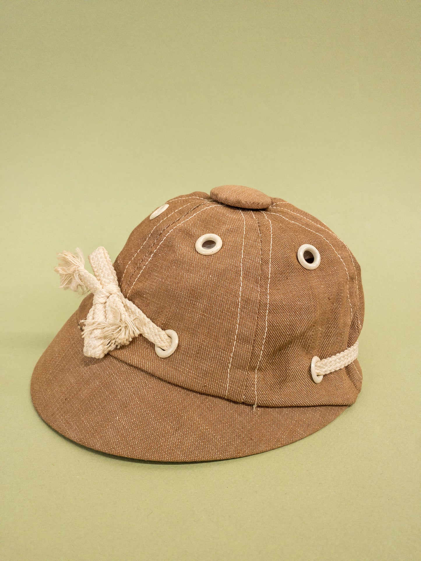 50's "Marvelous Mrs. Maisel" Brown Grommet Nautical Shoelace Sporty Baseball Cap