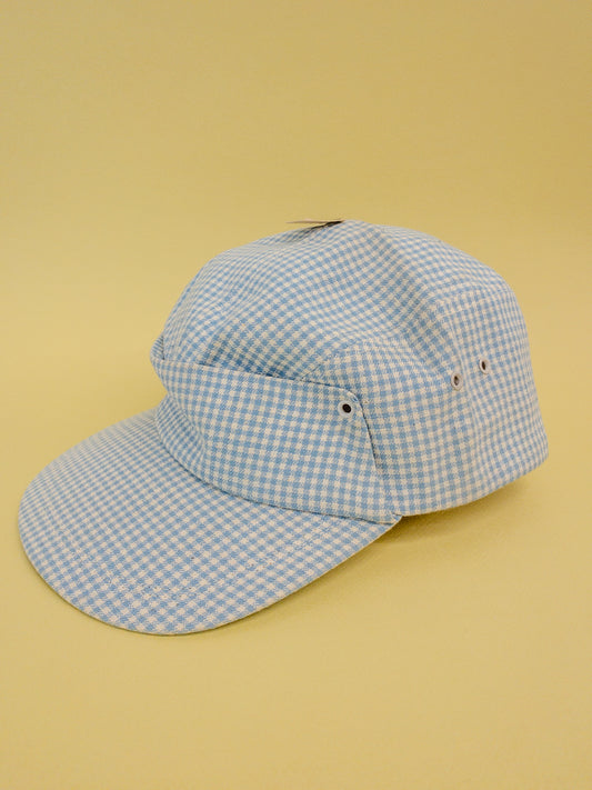 50's 60's "Marvelous Mrs. Maisel" Baby Blue Gingham Baseball Hat