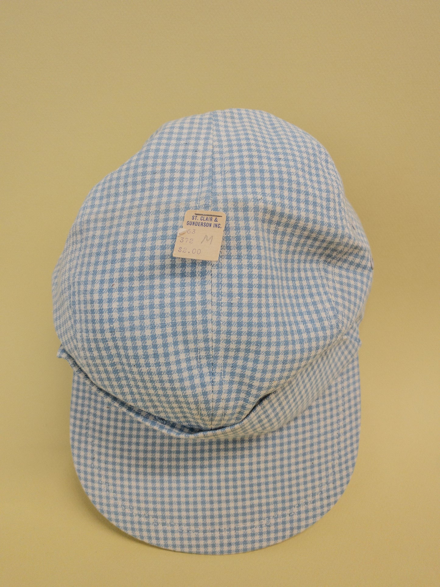 50's 60's "Marvelous Mrs. Maisel" Baby Blue Gingham Baseball Hat