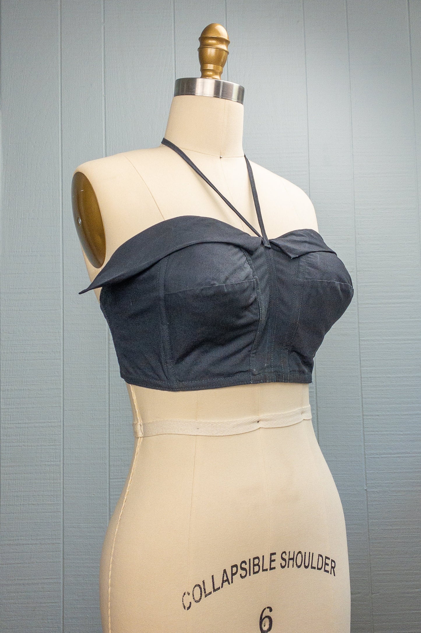 50s Black Bustier Bra Top