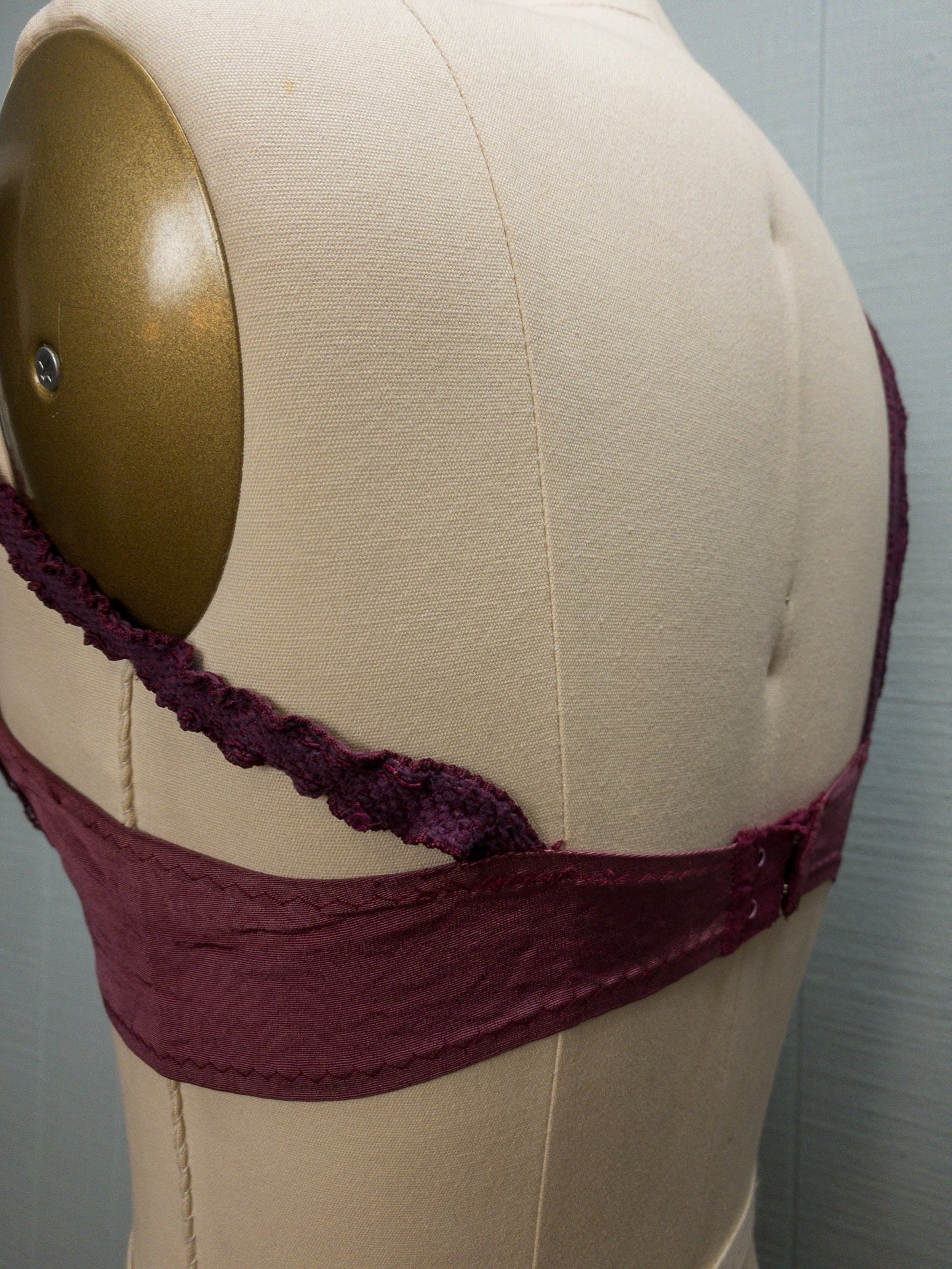 50's 60's Wine Red Bullet Bra