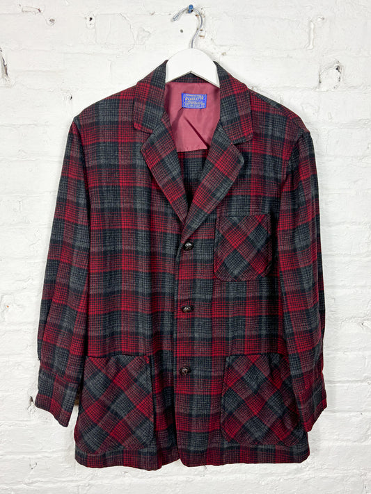50's 60's Mrs. Maisel Pendleton Red & Black Wool 49'er Jacket | L