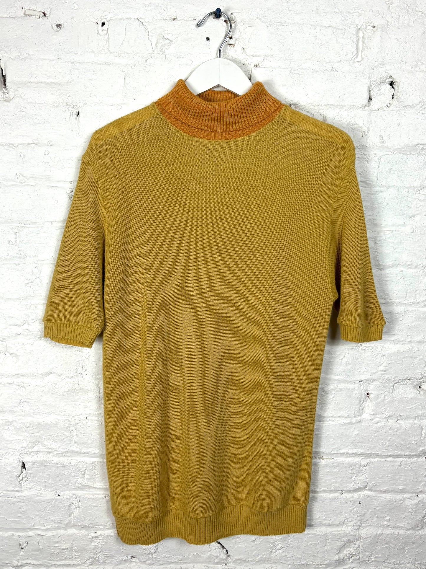 60's Mrs. Maisel Golden Yellow S/S Turtleneck Sweater | M/L
