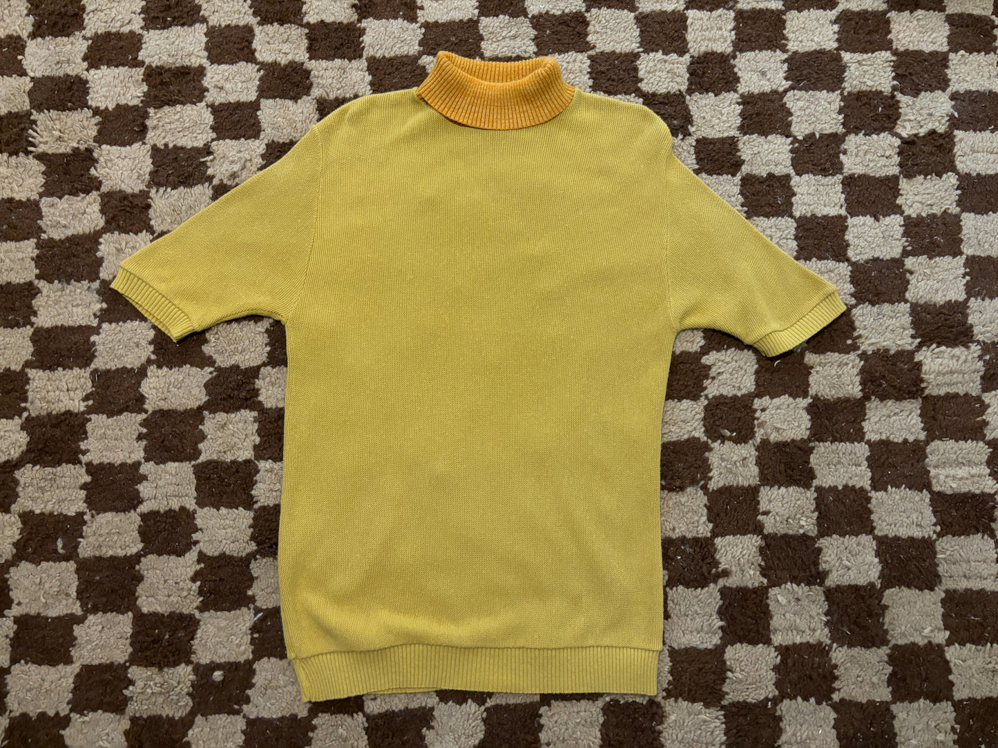 60's Mrs. Maisel Golden Yellow S/S Turtleneck Sweater | M/L
