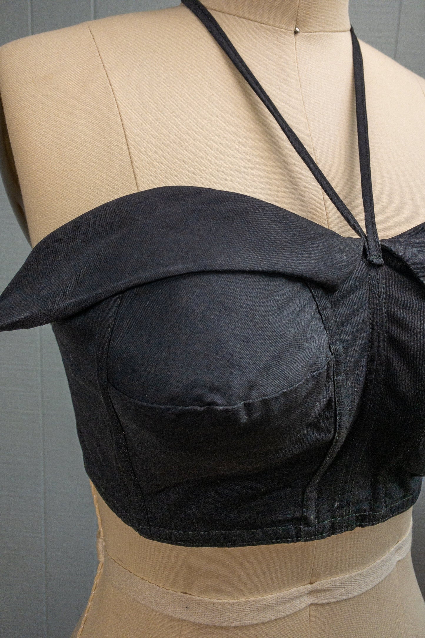 50s Black Bustier Bra Top