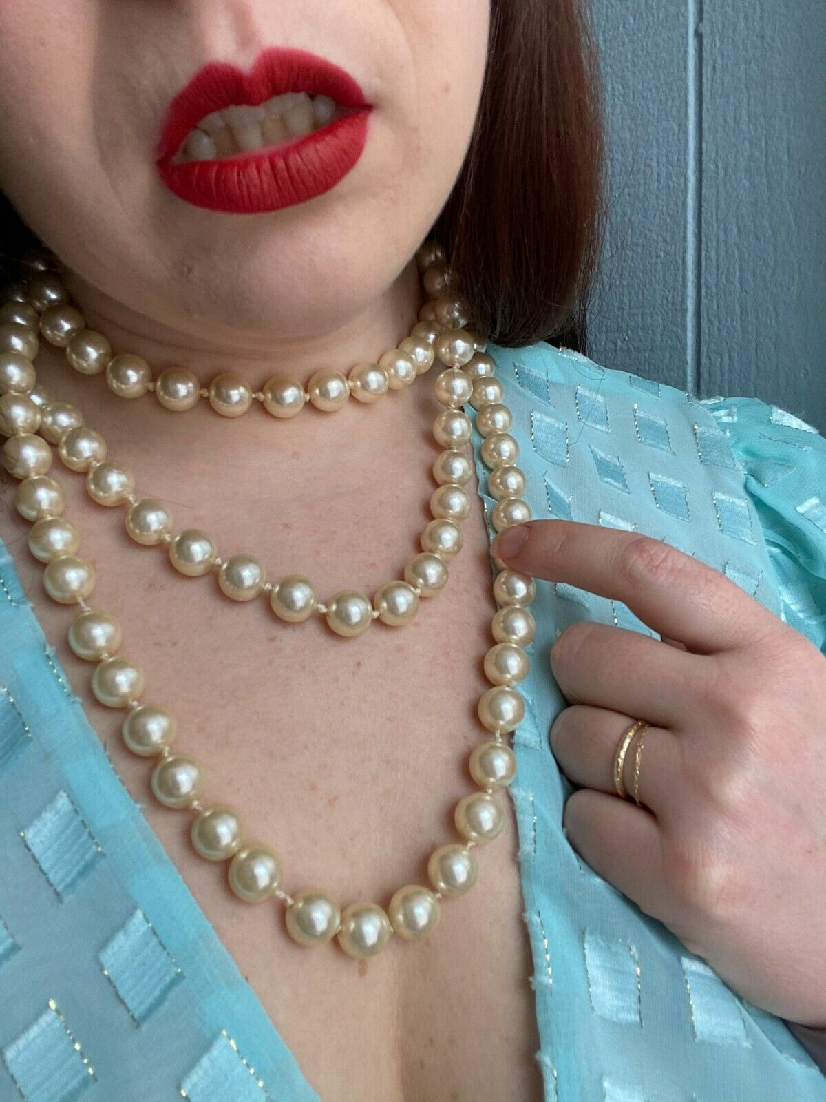 Super Long Knotted Pearl Necklace