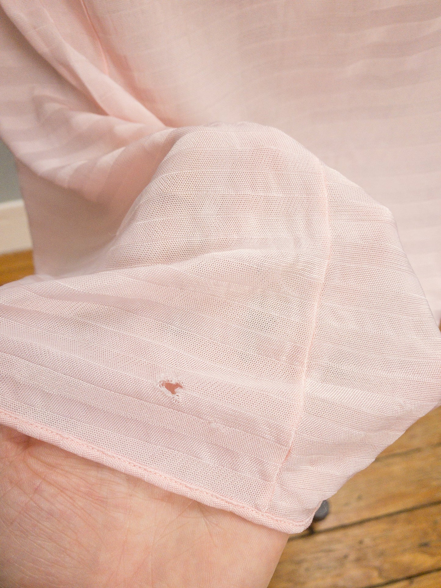 40's 50's Baby Pink Stripe Van Raalte Slip | S/M