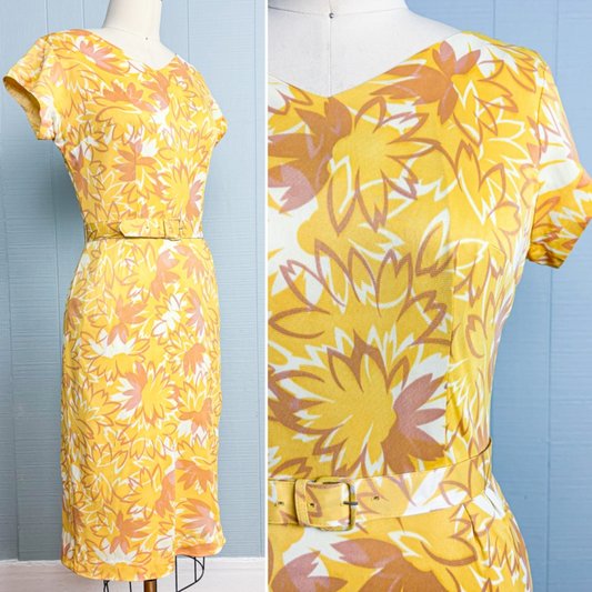 60s Mrs. Maisel Yellow Wild Daisy Dress | S/M