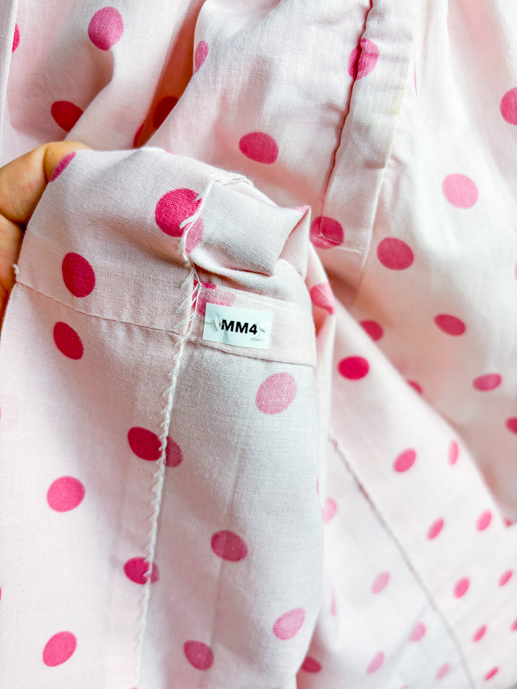 50s 60s Mrs. Maisel Pink Polka Dot Day Dress | S/M