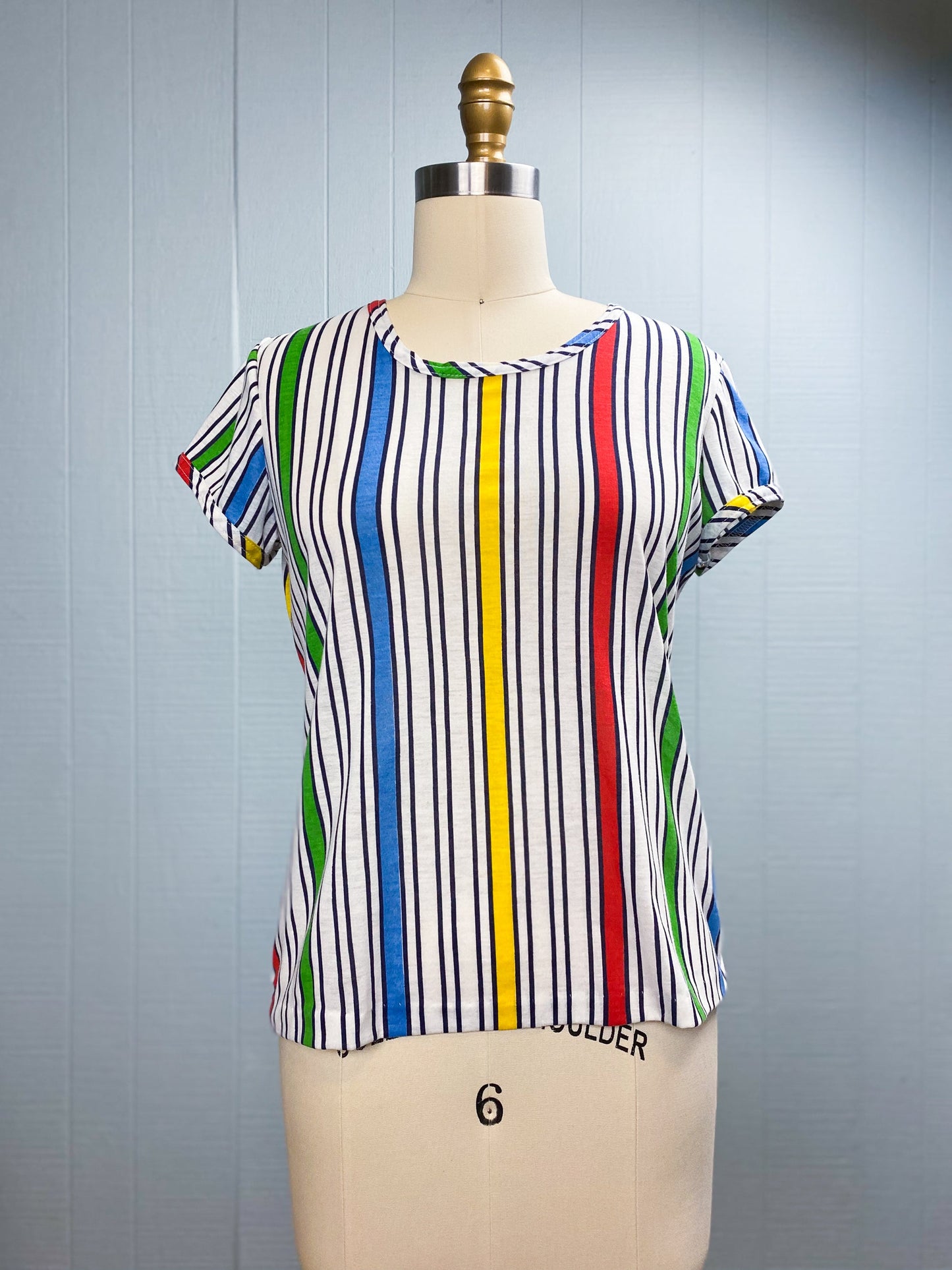70s/80s Vertical Rainbow T Shirt | S/M