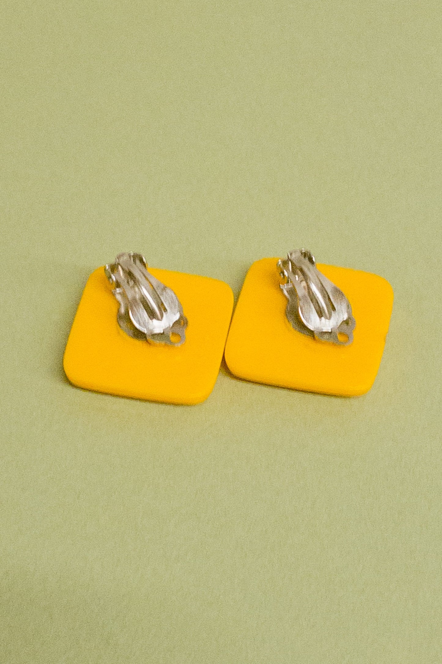 80's Square Yellow Earrings