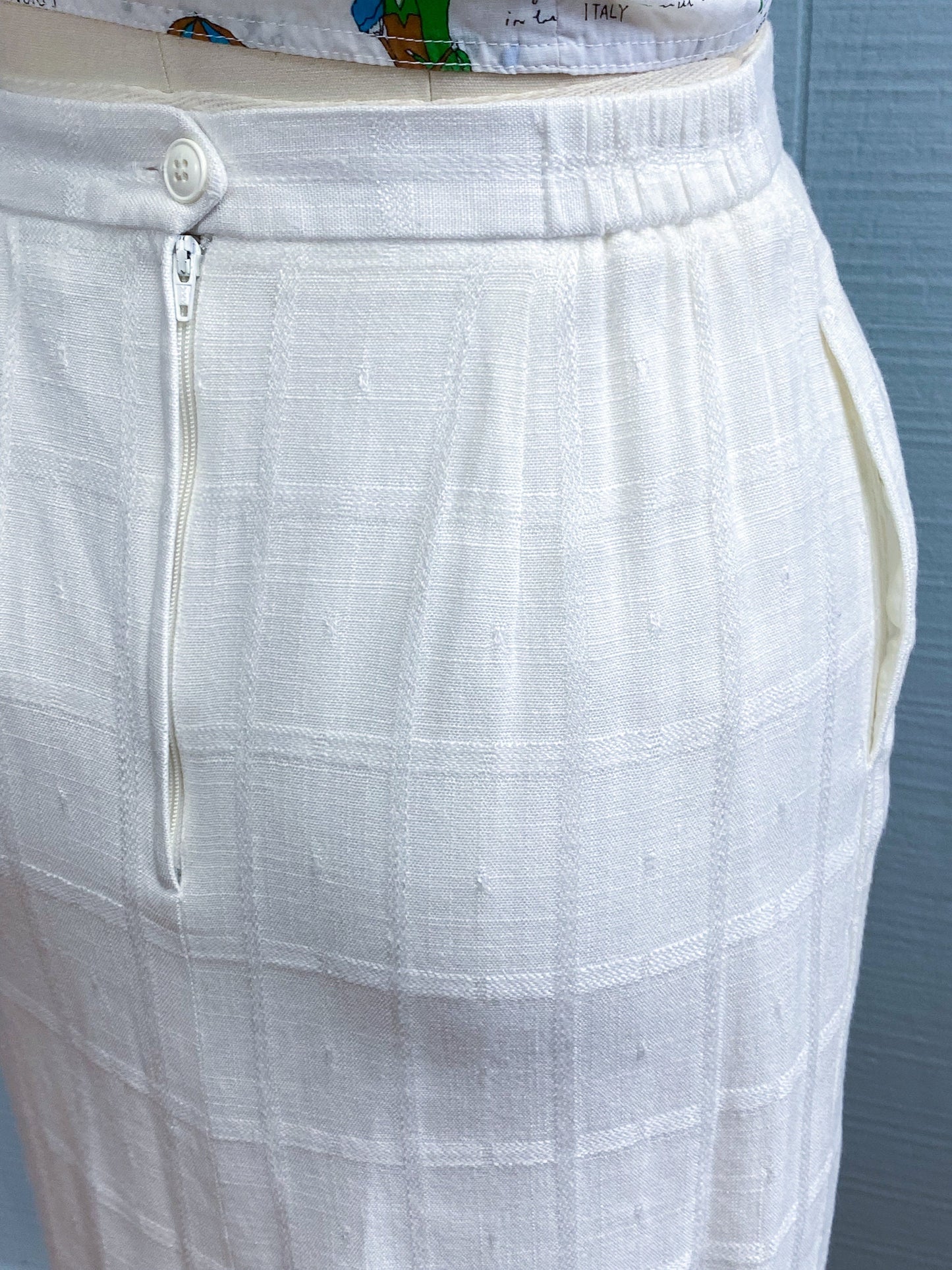 80s 90s Cream Texture Skirt | XS/S