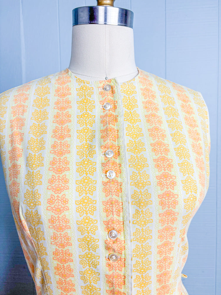 60s Mrs Maisel Daisies in Sunshine Day Dress | S/M