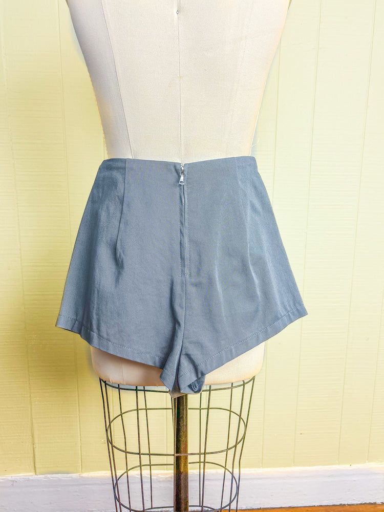 Repro 50s Mrs. Maisel Grey Twill Tap Shorts | W: 24"