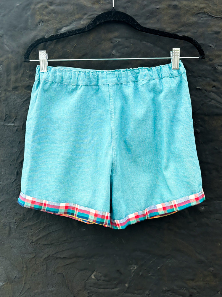 50s Mrs. Maisel Baby Blue Bib Front Shorts | M