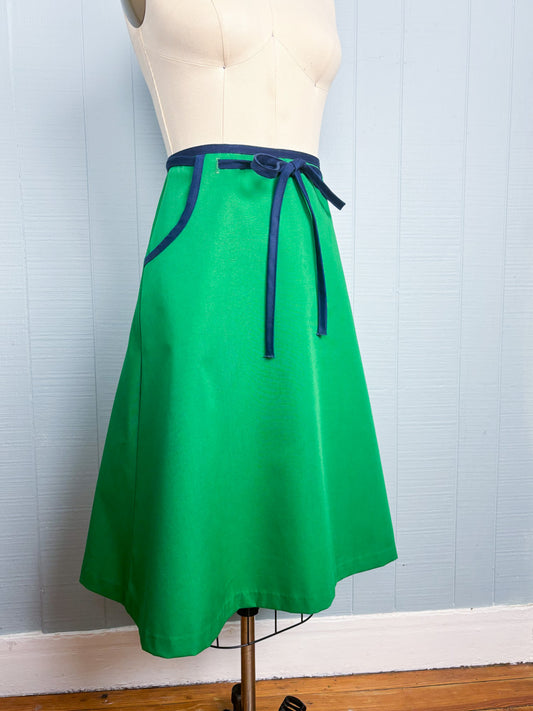 70's Kelly Green Wrap Skirt