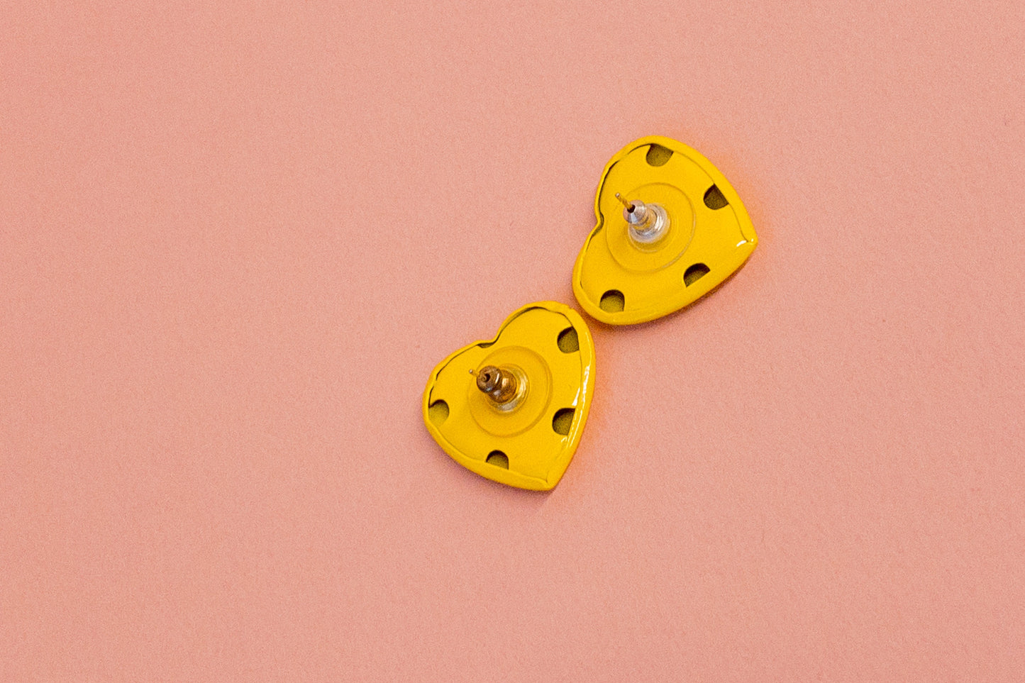 80's Yellow Hearts Earrings