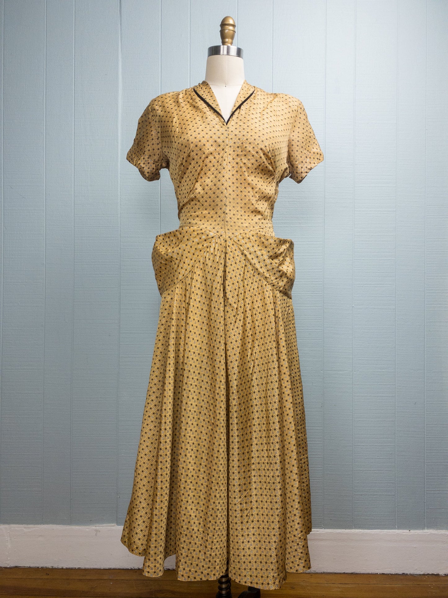 40s 50s Golden Sun Gown | M/L