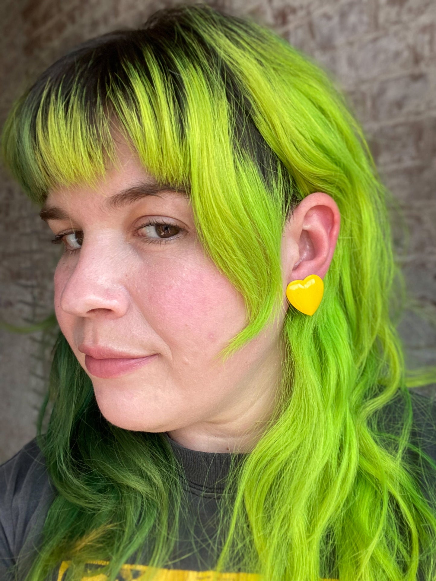 80's Yellow Hearts Earrings