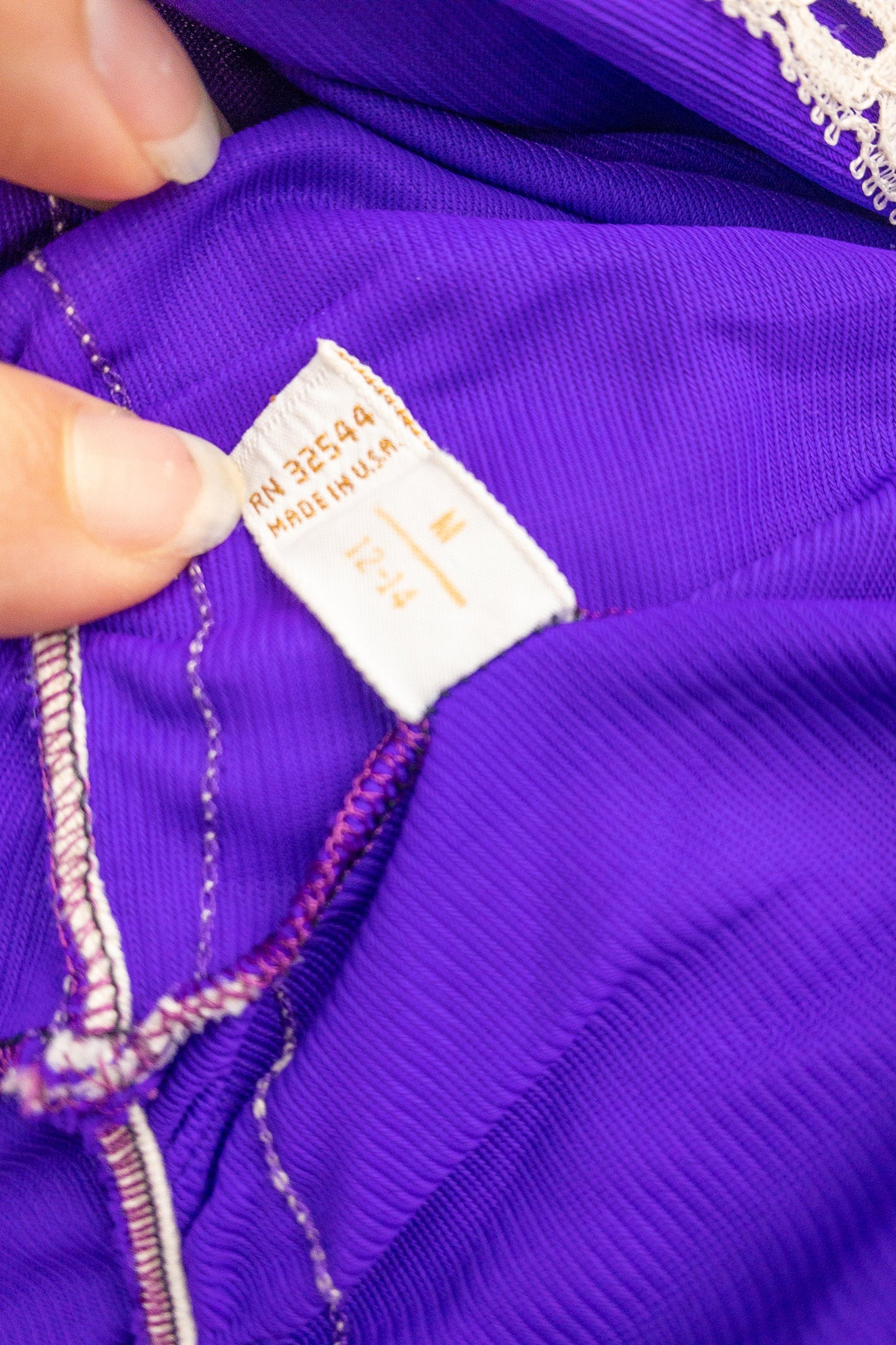 60's Purple Sheer Baby Doll Dress | M/L/XL