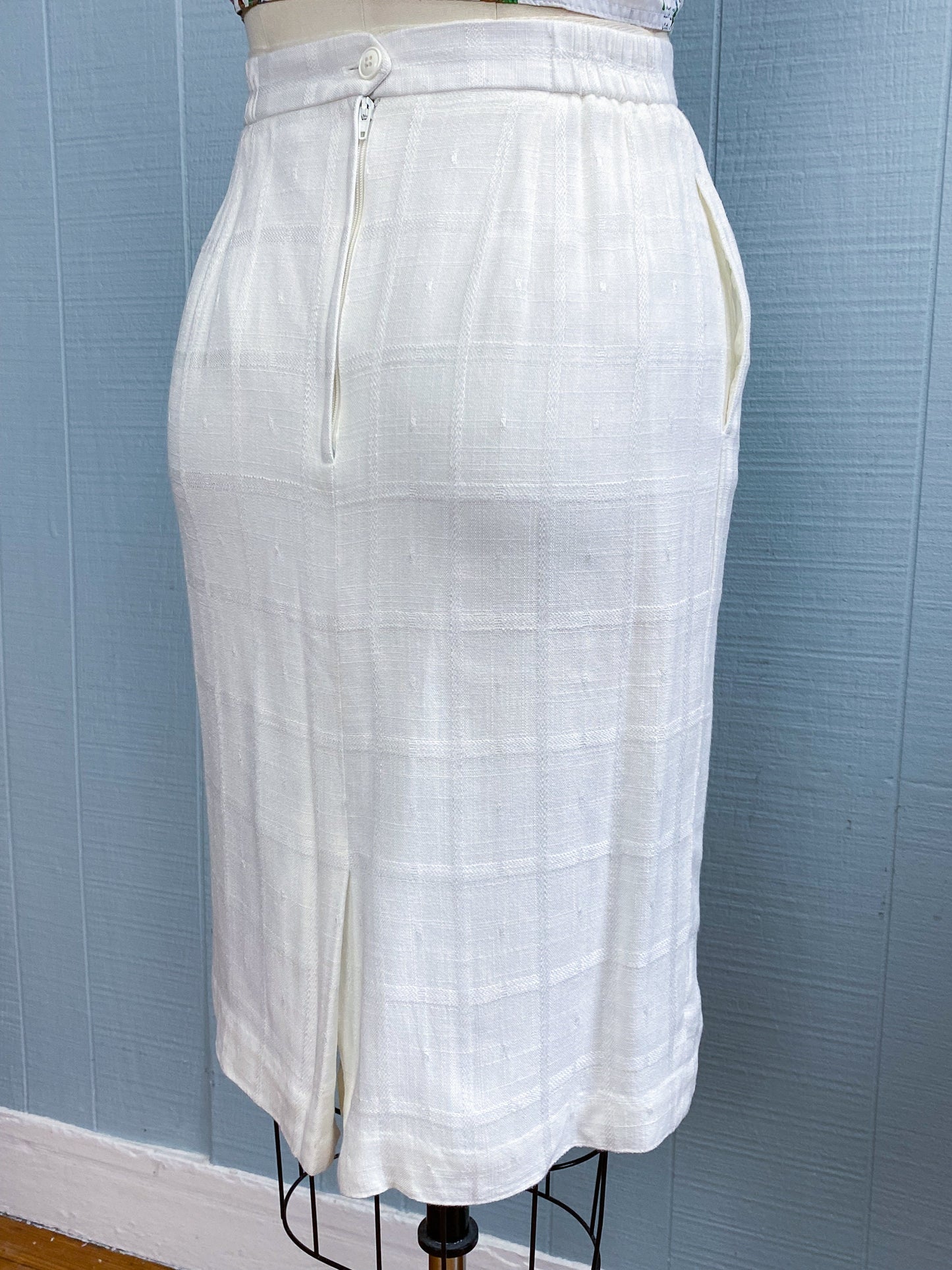 80s 90s Cream Texture Skirt | XS/S