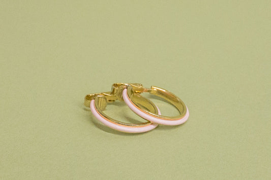 80's 90's Baby Pink Small Hoop Earring