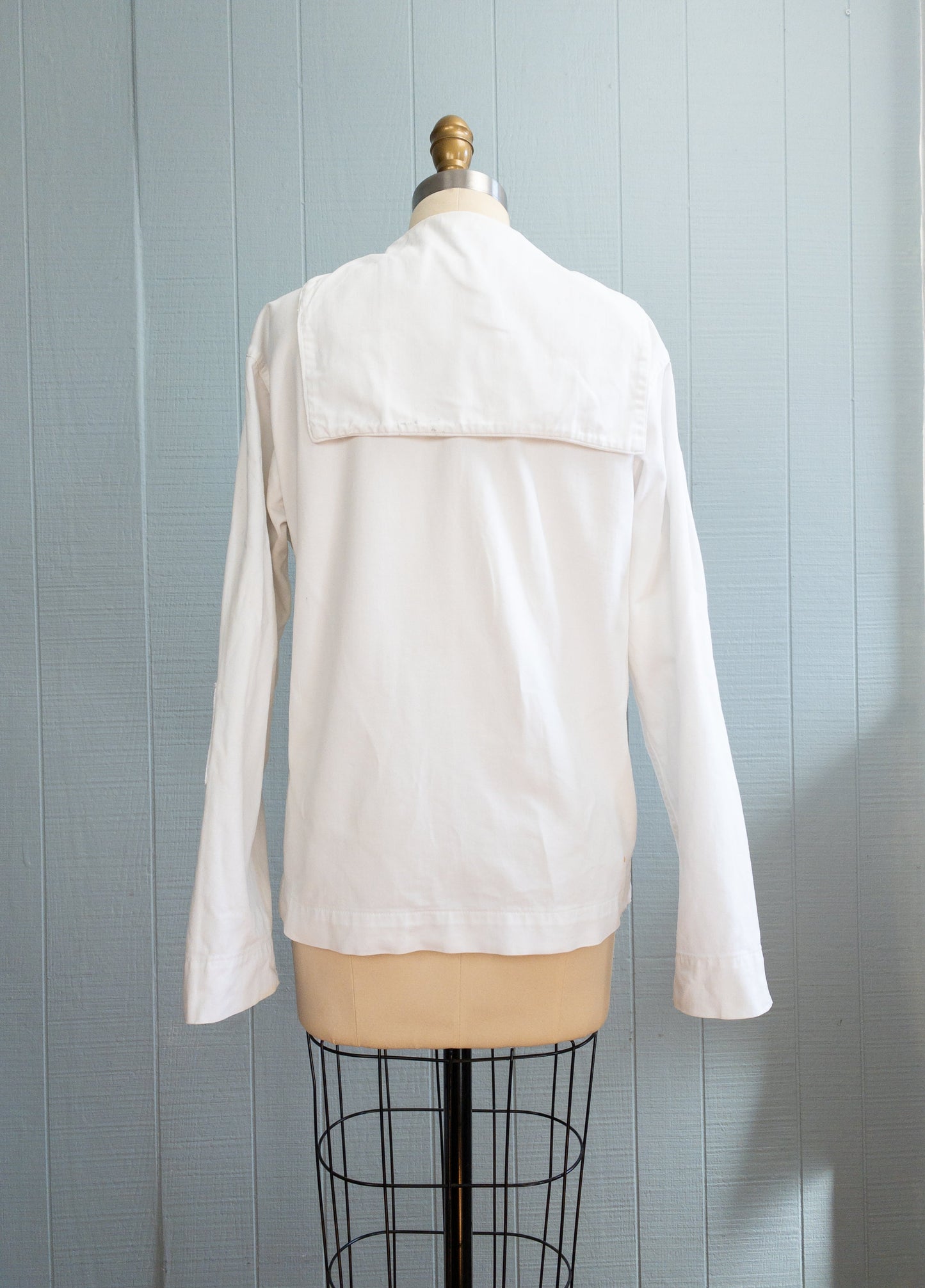 60s White Sailor Patched Top
