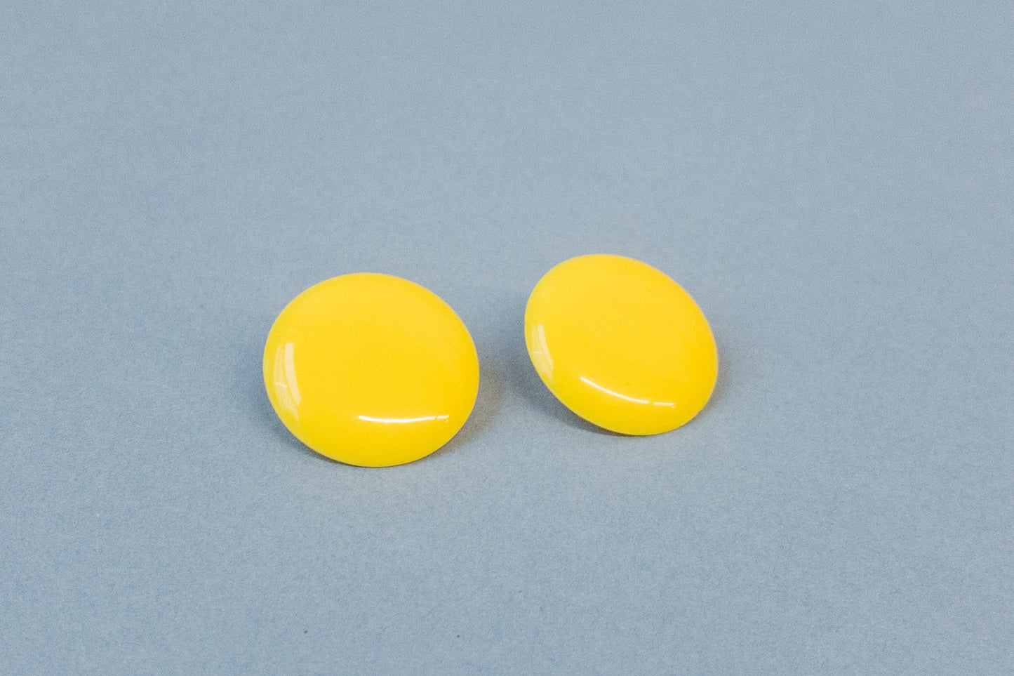 80's Plastic Yellow Button Clip On