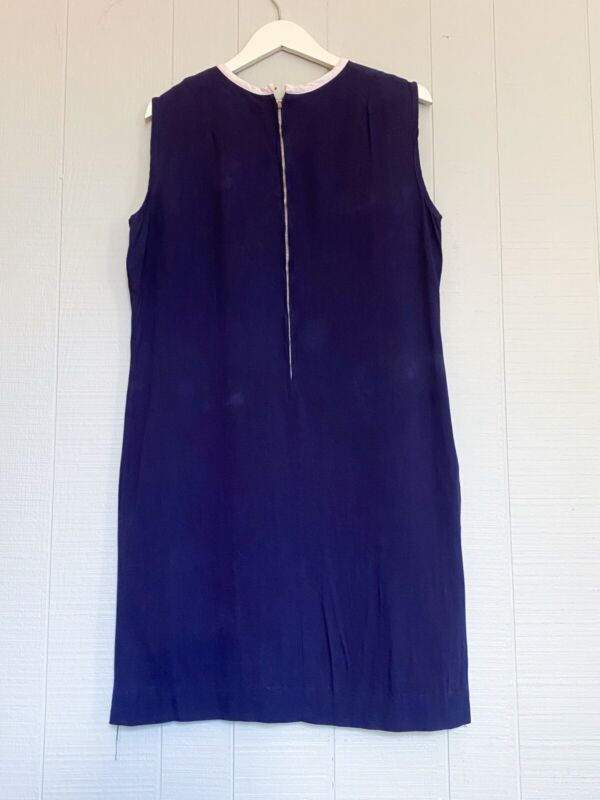 60’s Wounded Navy White Linen Dress | S/M