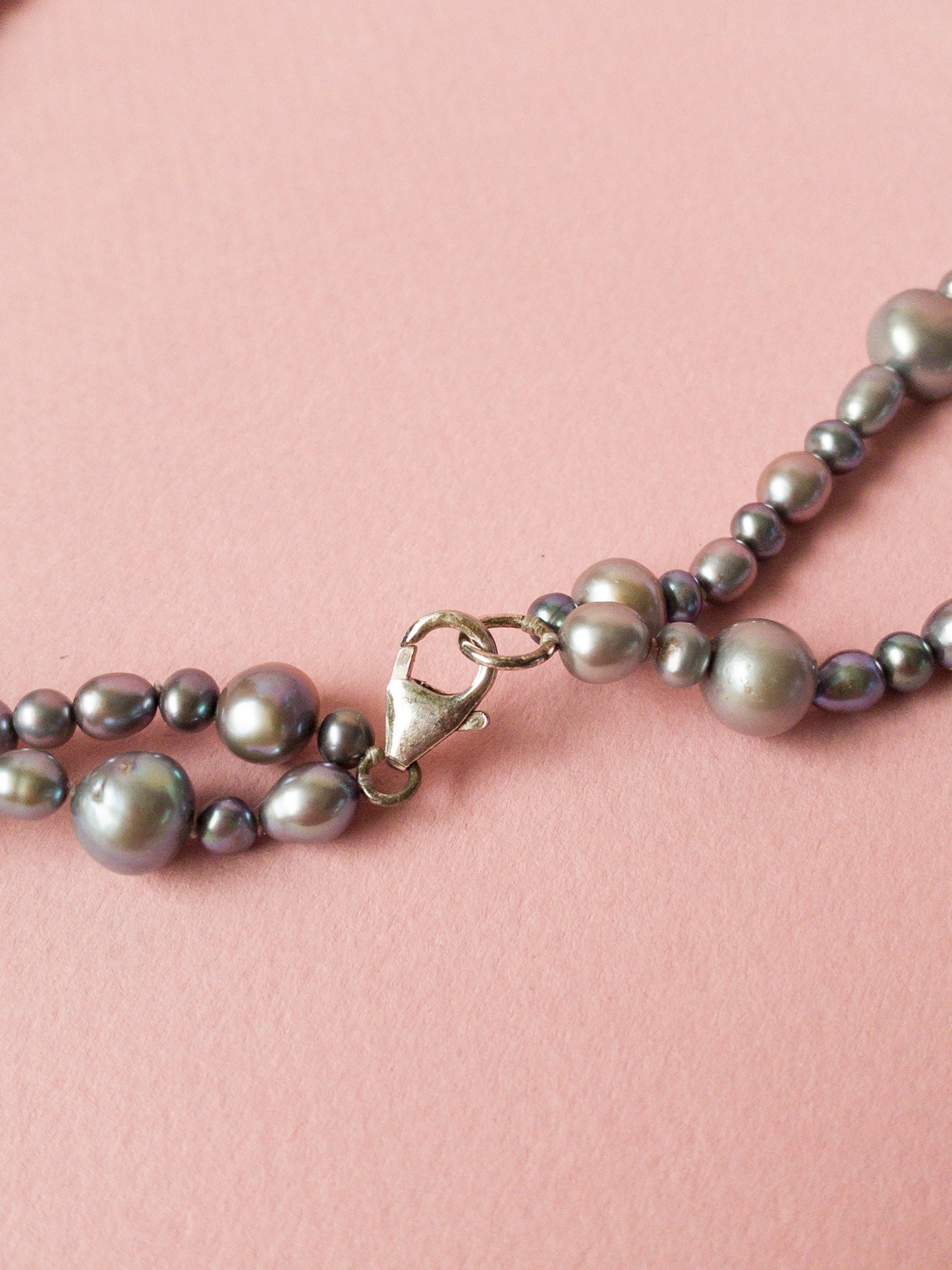 Silver Oil Slick Freshwater Pearl Necklace