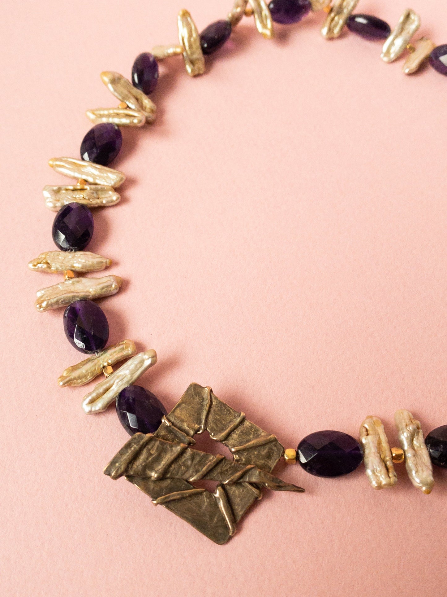 Keshi Pearl & Amethyst Costume Choker