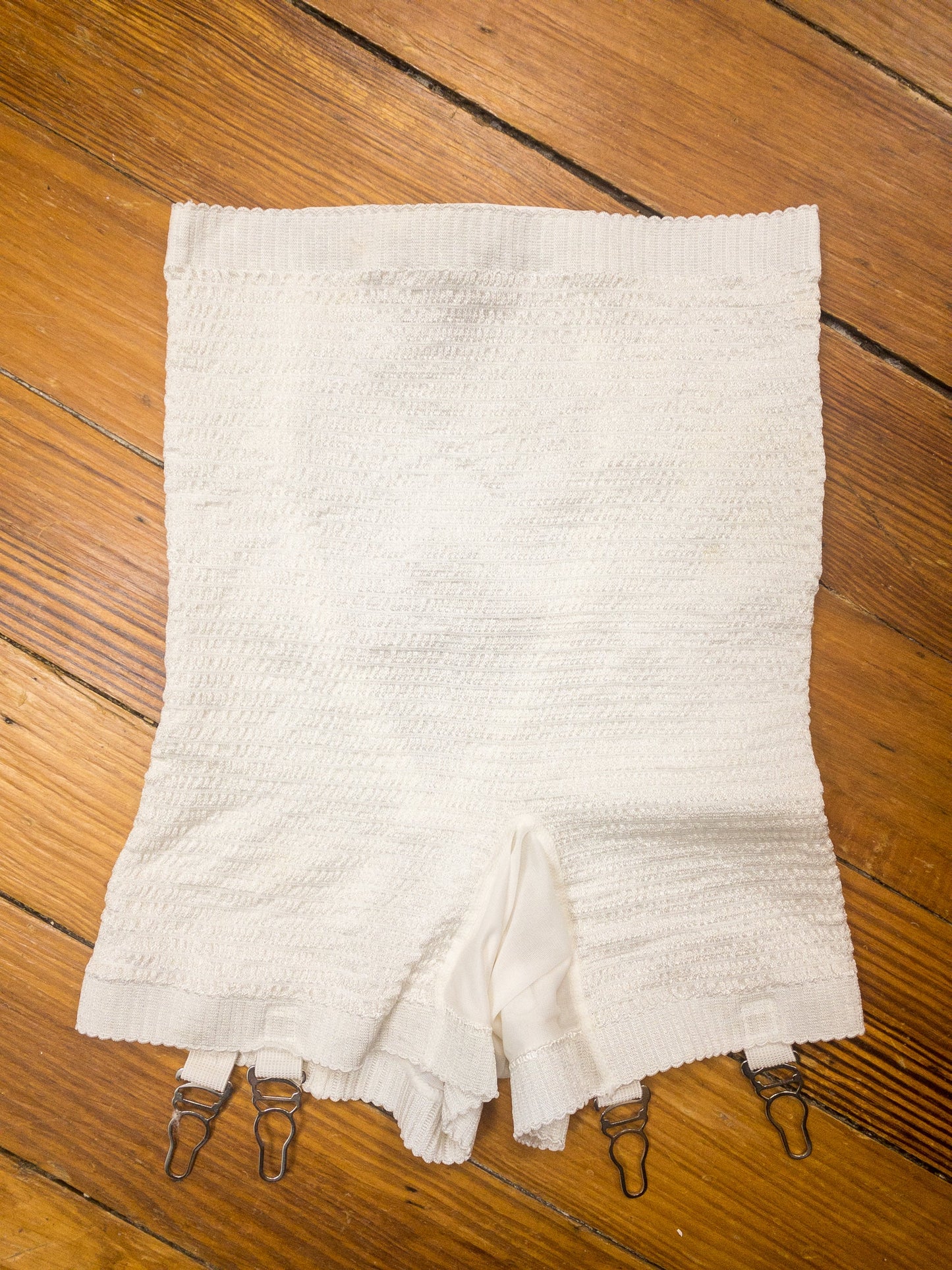 60's White Crinkle Girdle Shorts