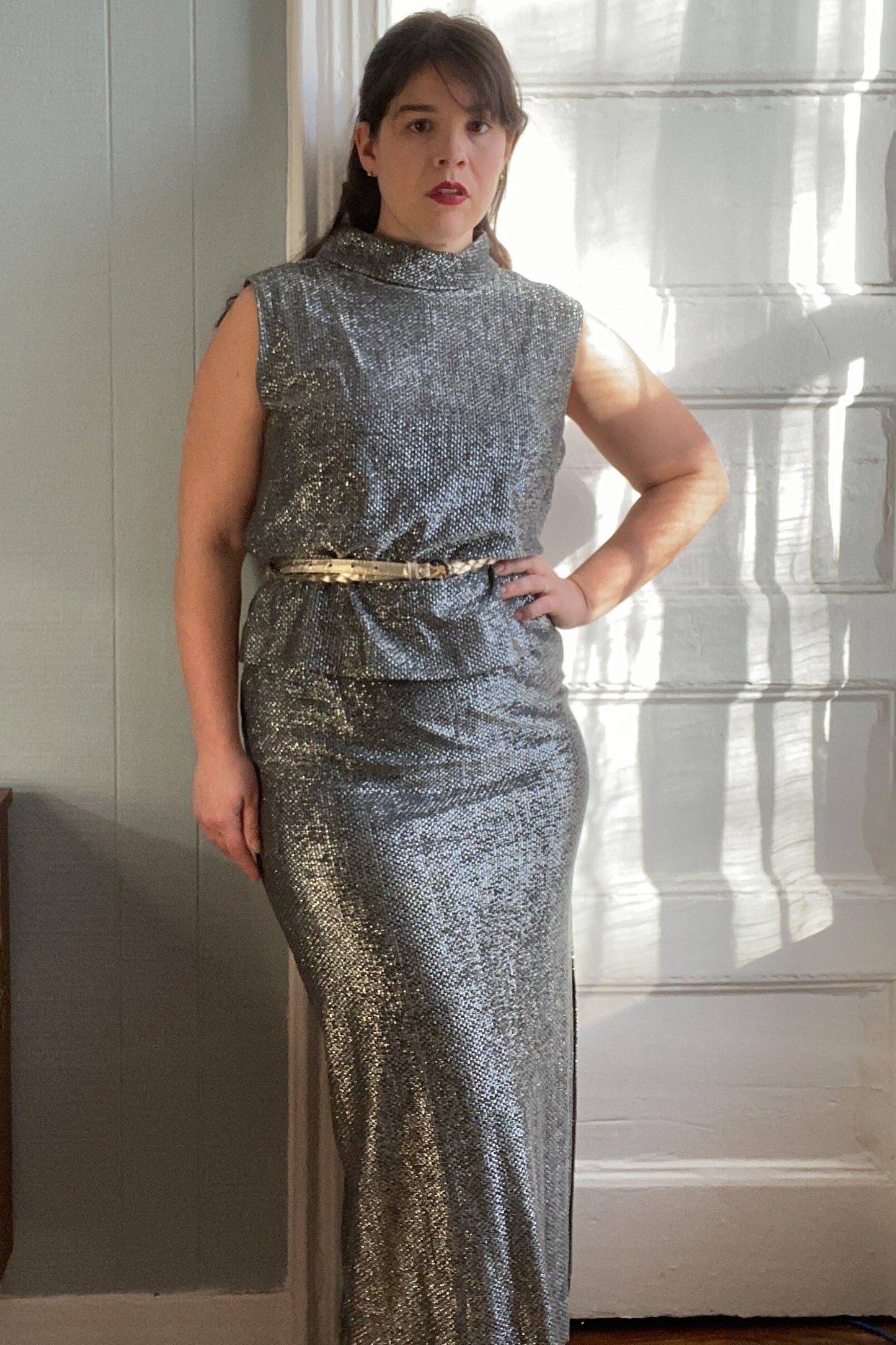 60's/70's Silver Lurex Mockneck Set