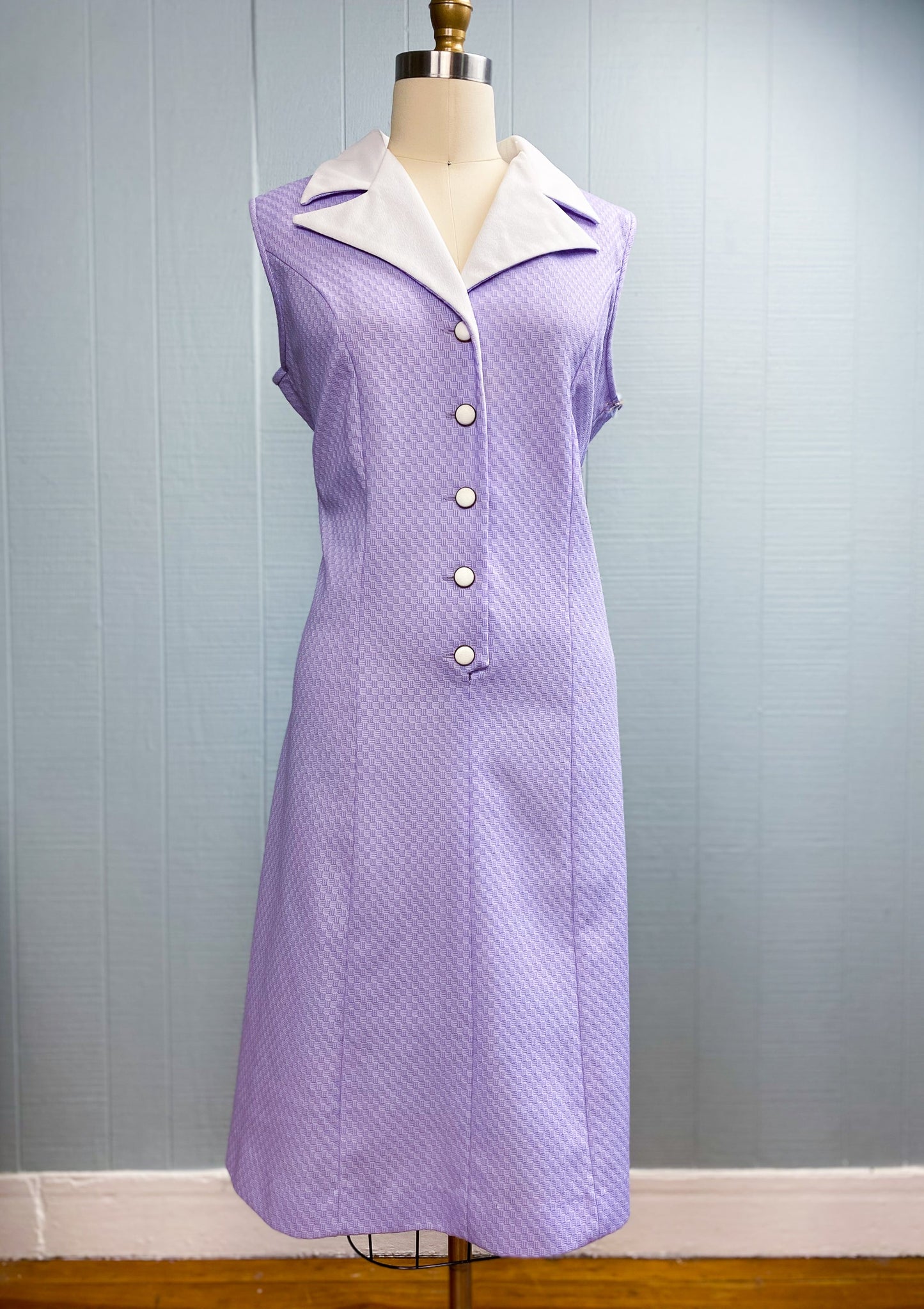 70's Sleeveless Lavender Shift Dress | XXL