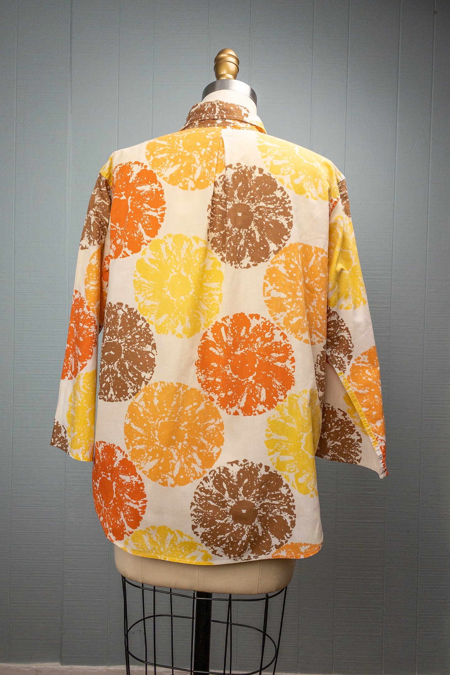 60's Orange Brown Splotch Pullover