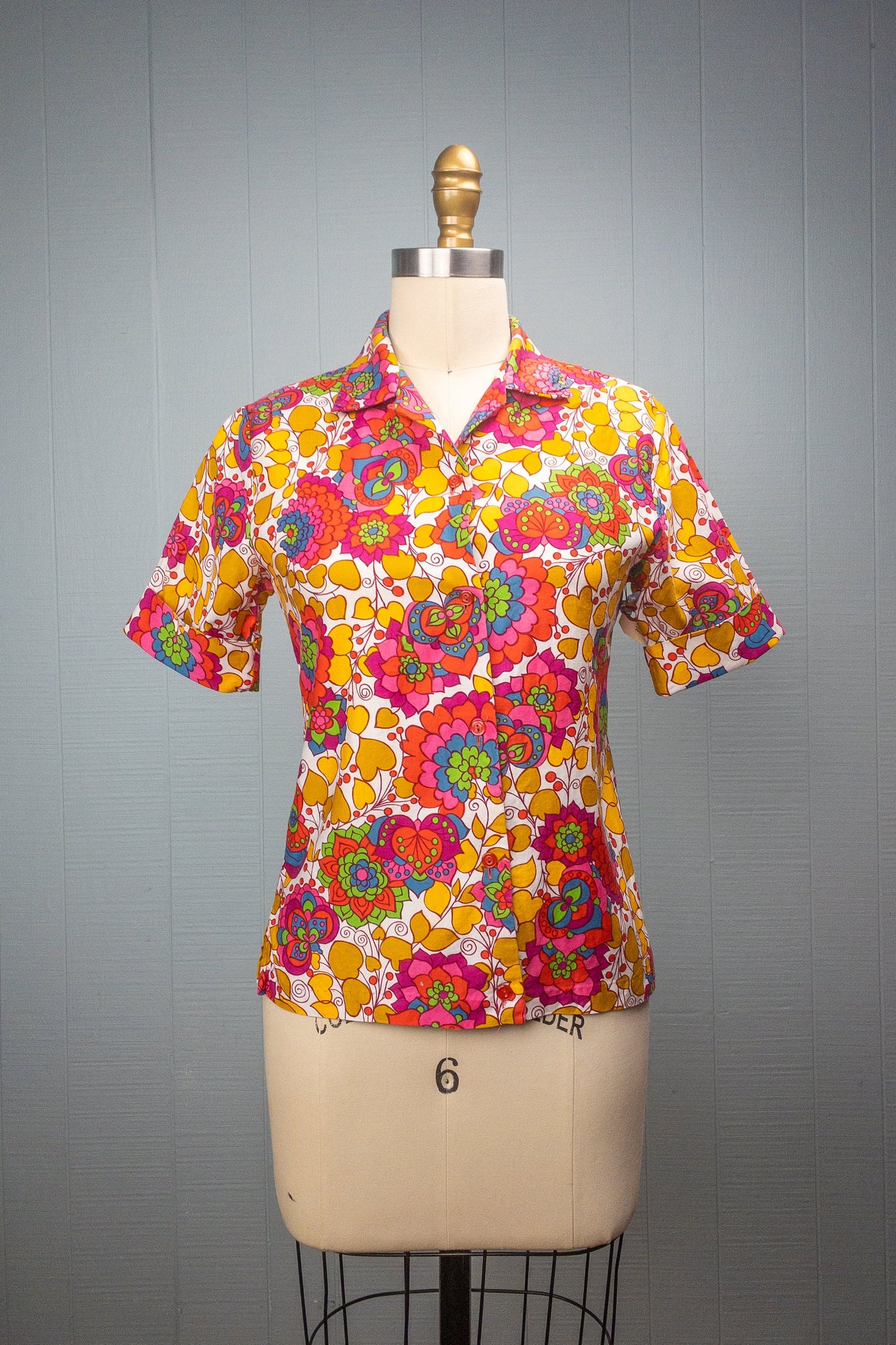 60's Lotus Mandala Button Shirt | XS/S