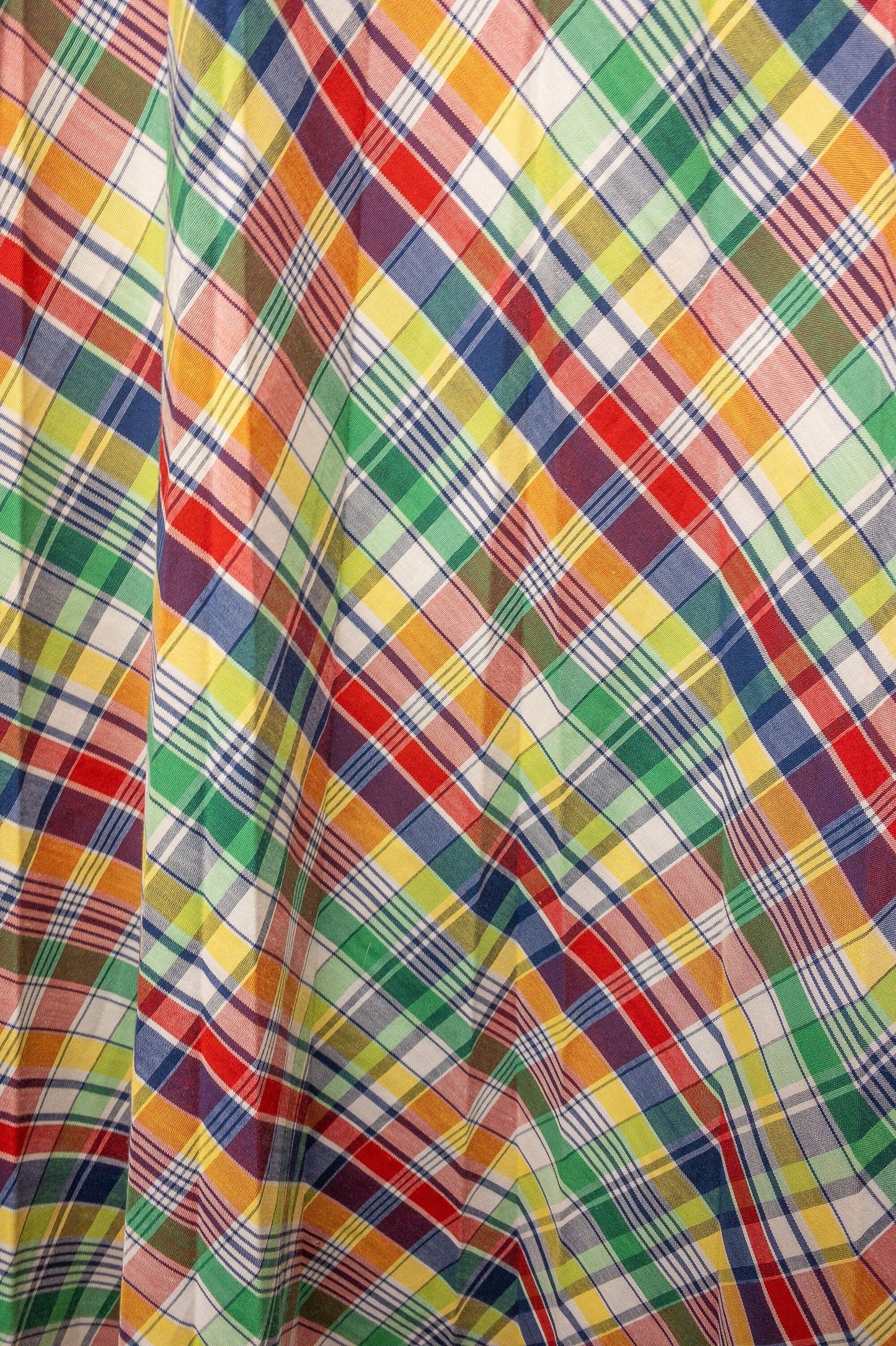 70's Rainbow Plaid Skirt | 34"