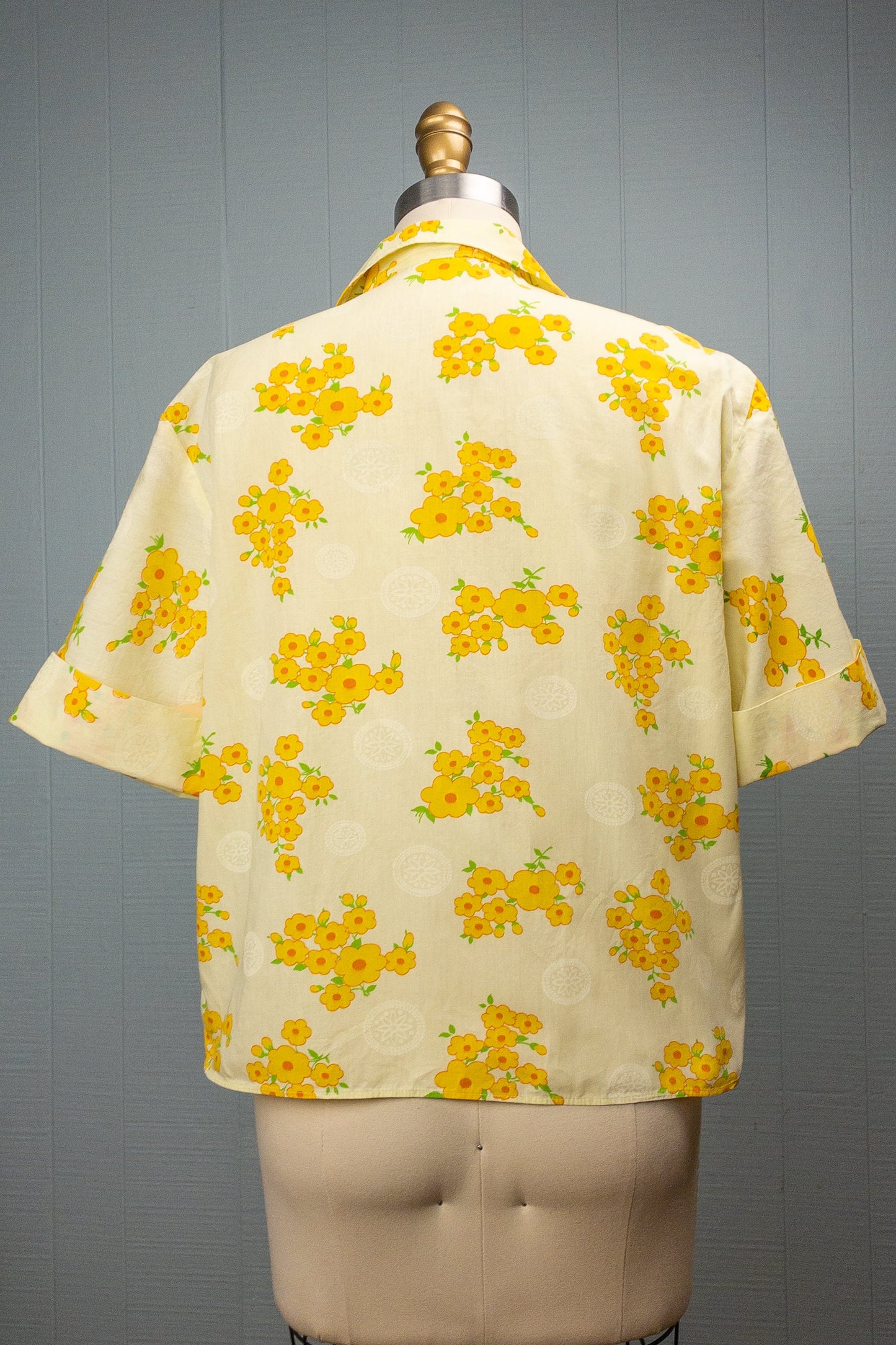 60's Yellow Daisy Chain Blouse | M/L