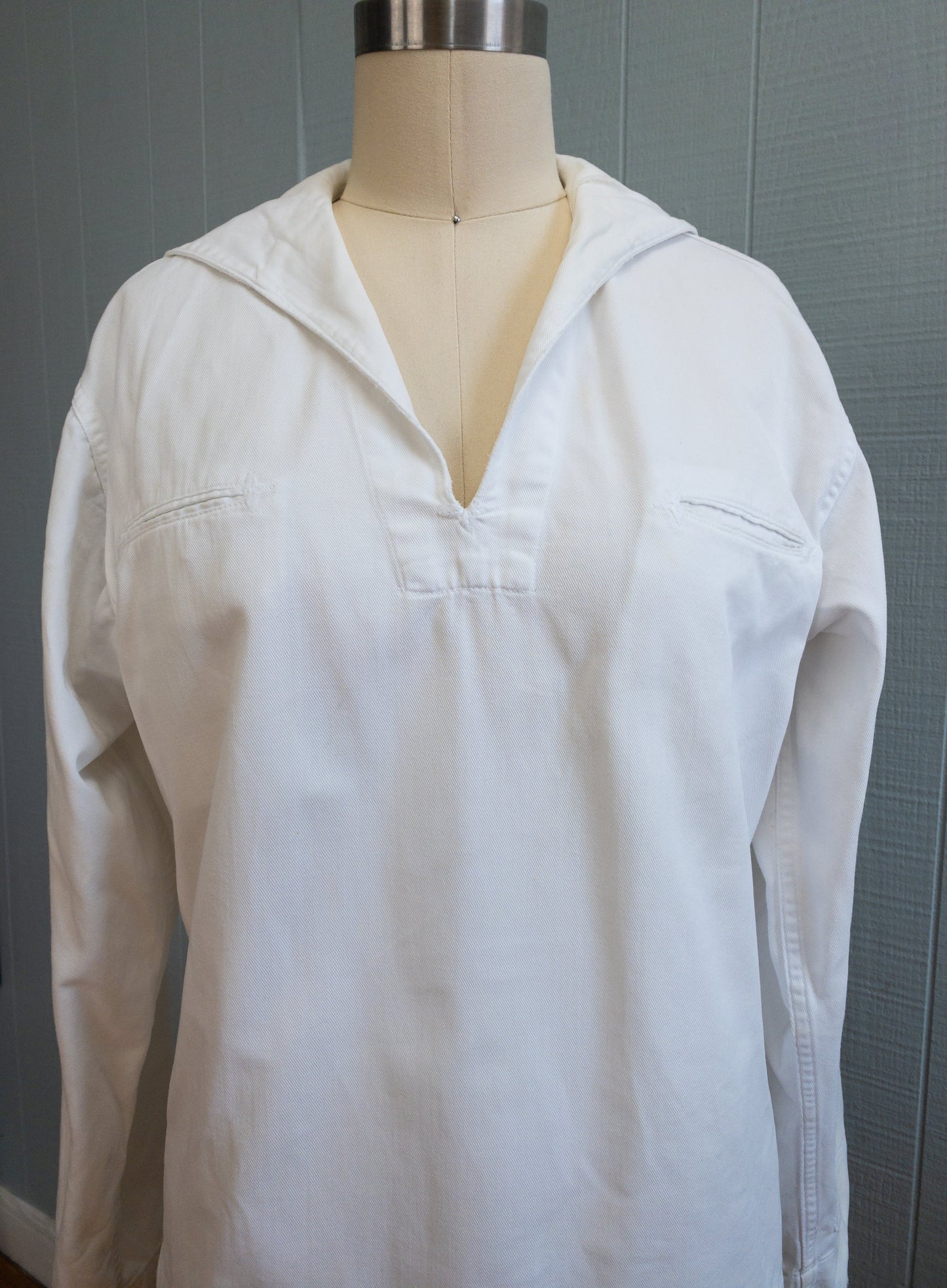 60s White Sailor Patched Top
