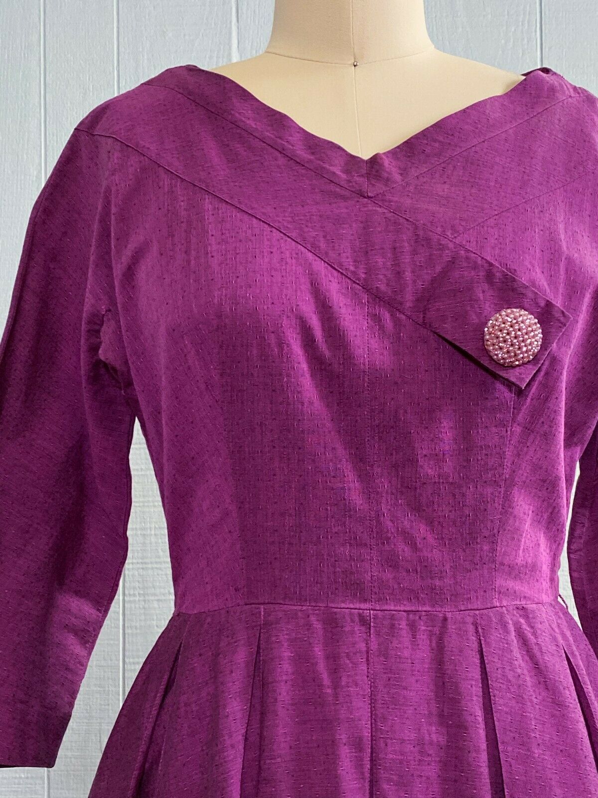 50s Deep Purple Party Dress | S/M