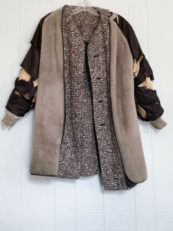 50s 60s Flecked Tweed Swing Coat | L/XL