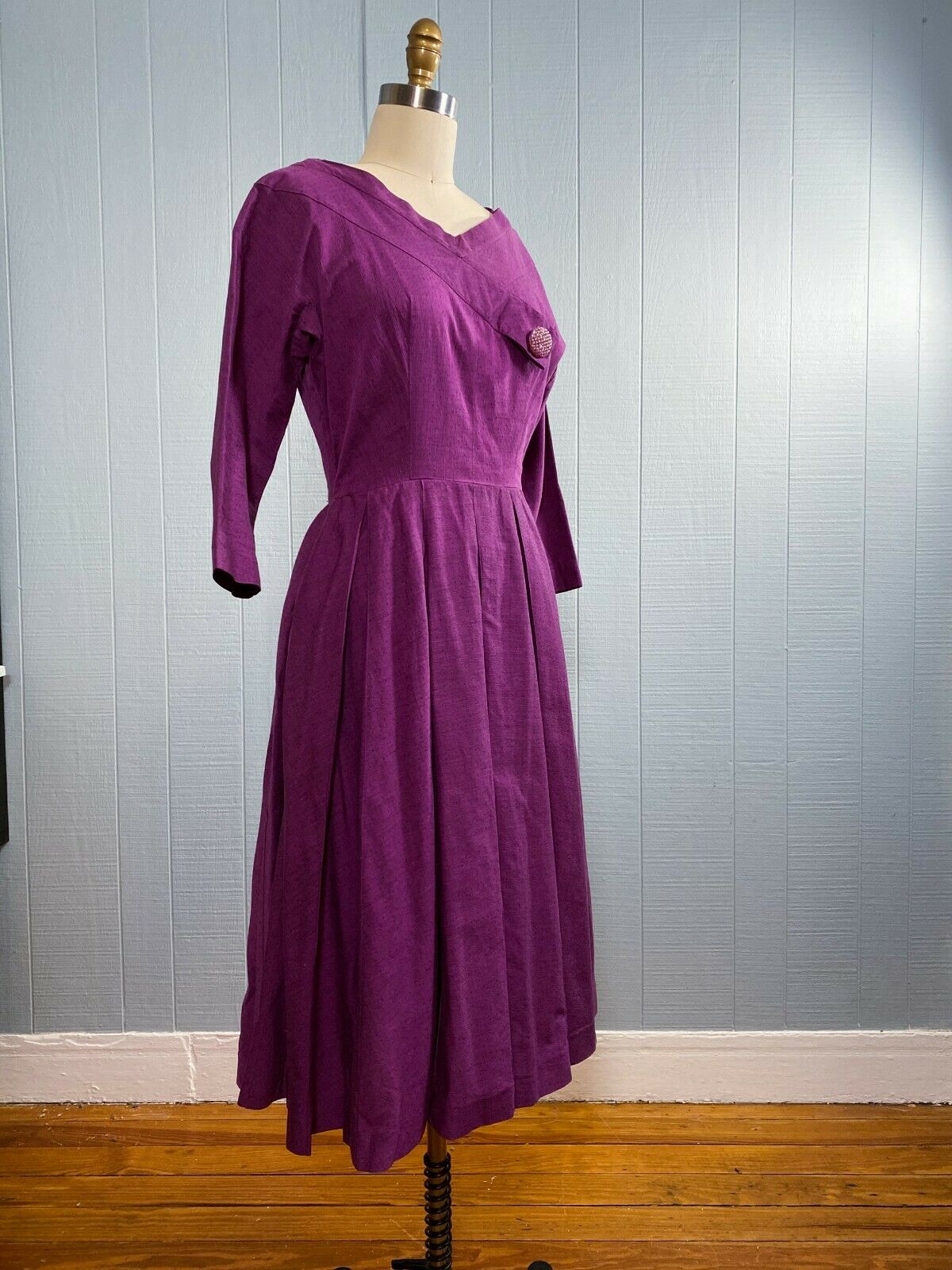 50s Deep Purple Party Dress | S/M