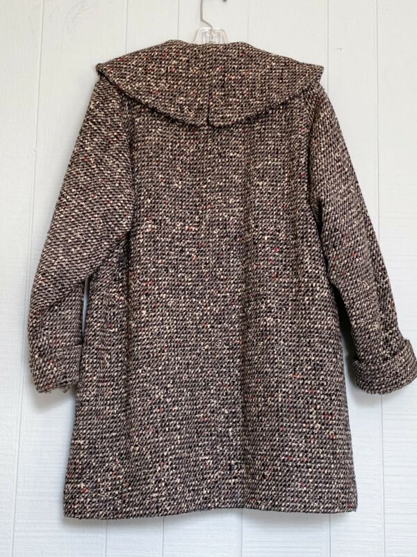 50s 60s Flecked Tweed Swing Coat | L/XL