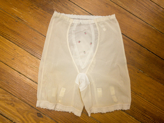 60's Nude Flower Bud Girdle Shorts